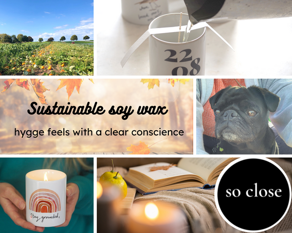 Sustainable soy wax - hygge feels with a clear conscience. Hand poured soy wax candles, soy wax being poured 