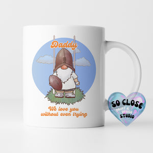 Rugby Player Gnome Personalised Mug