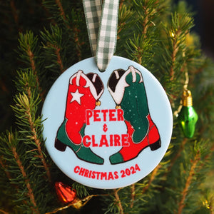 Cowboy Boots Couple's Christmas Tree Decoration
