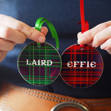 Tartan Ceramic Christmas Tree Decoration