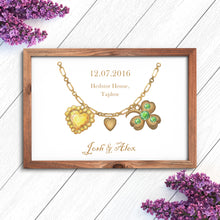 Load image into Gallery viewer, Wedding Anniversary Charm Bracelet Birth Stones Print