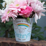 White Dove Personalised Memorial Flower Pot Gift