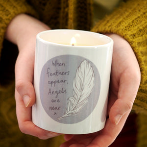 feather angel memorial gift candle