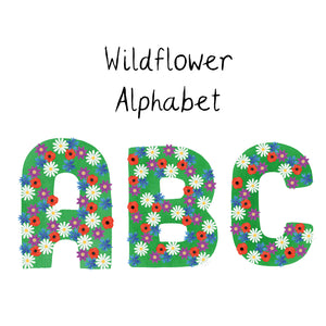 Wildflower alphabet ceramic candle