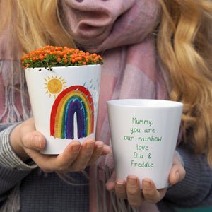 personalised rainbow plant pot