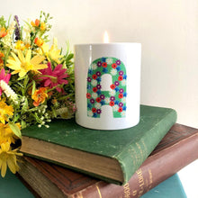 Load image into Gallery viewer, Wildflower alphabet ceramic candle