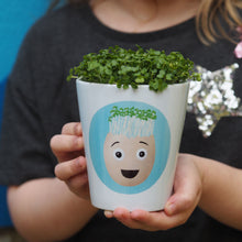 Load image into Gallery viewer, Grow your own cress egg head plant pot gift set