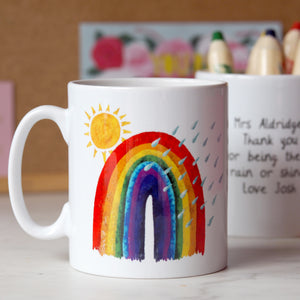 rainbow thank you teacher mug