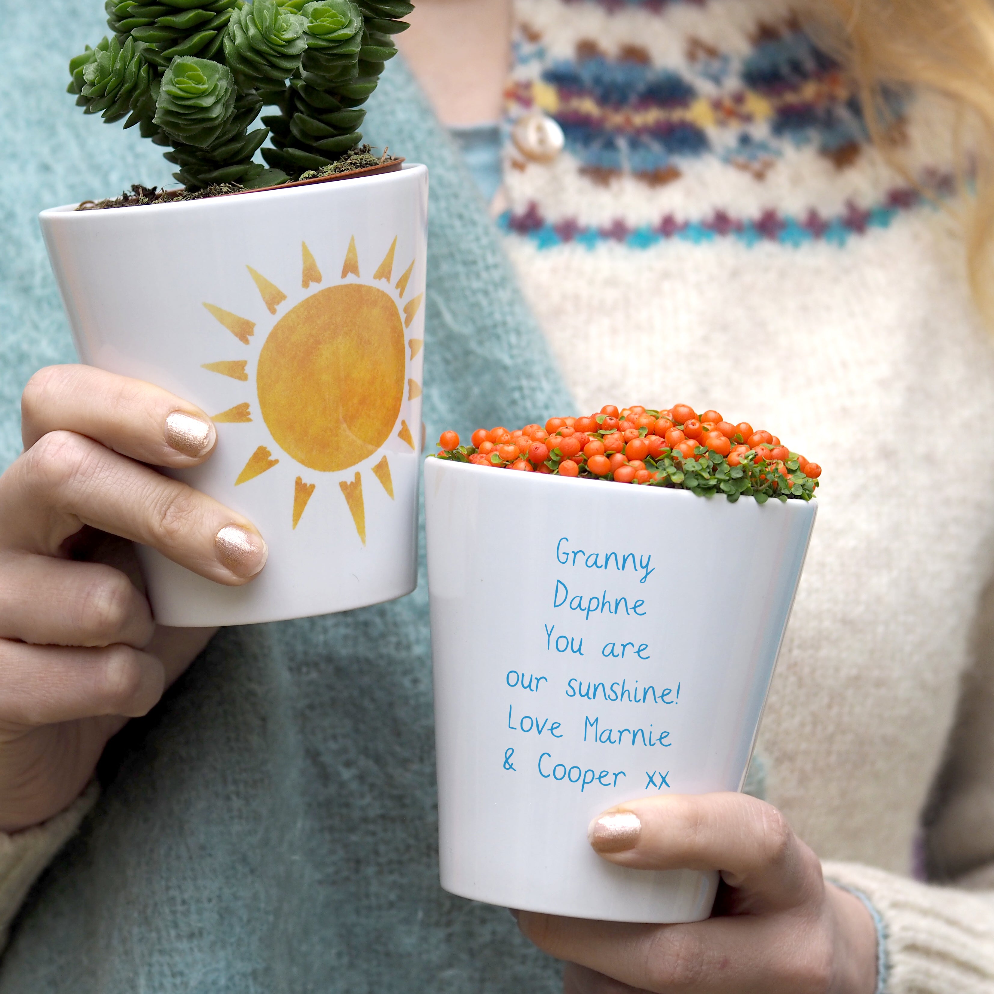 personalised plant pot Sunshine personalised plant pot for her – claire close studio