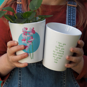 Grow your own Sweet Peas planter gift Personalised