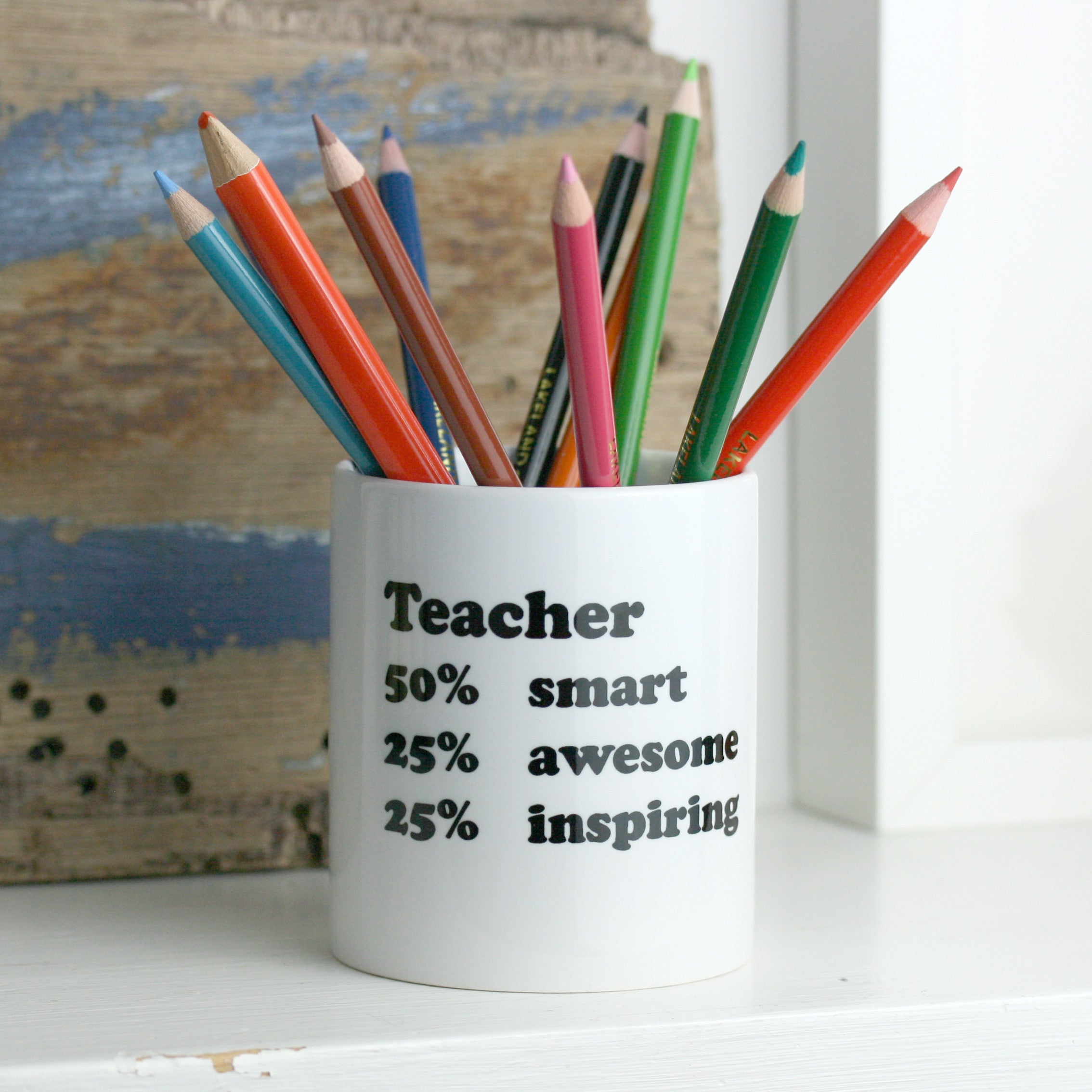 Personalised Best Teacher Pen Pot Teacher Gift Desk Tidy 