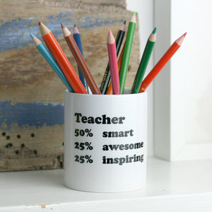 Personalised Percentage Desk Tidy Teacher Gift