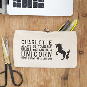 personalised unicorn pencil case